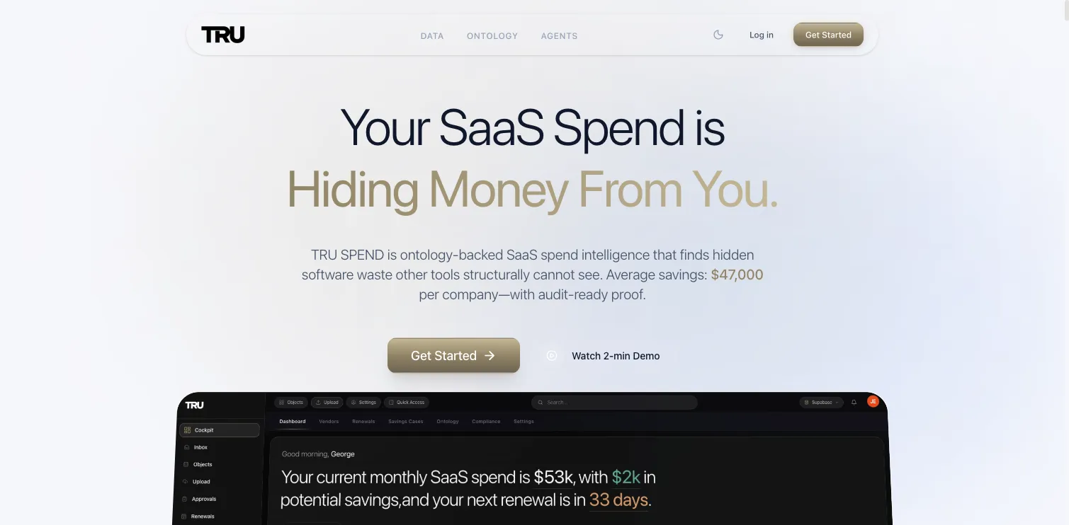 TRU Spend — product interface